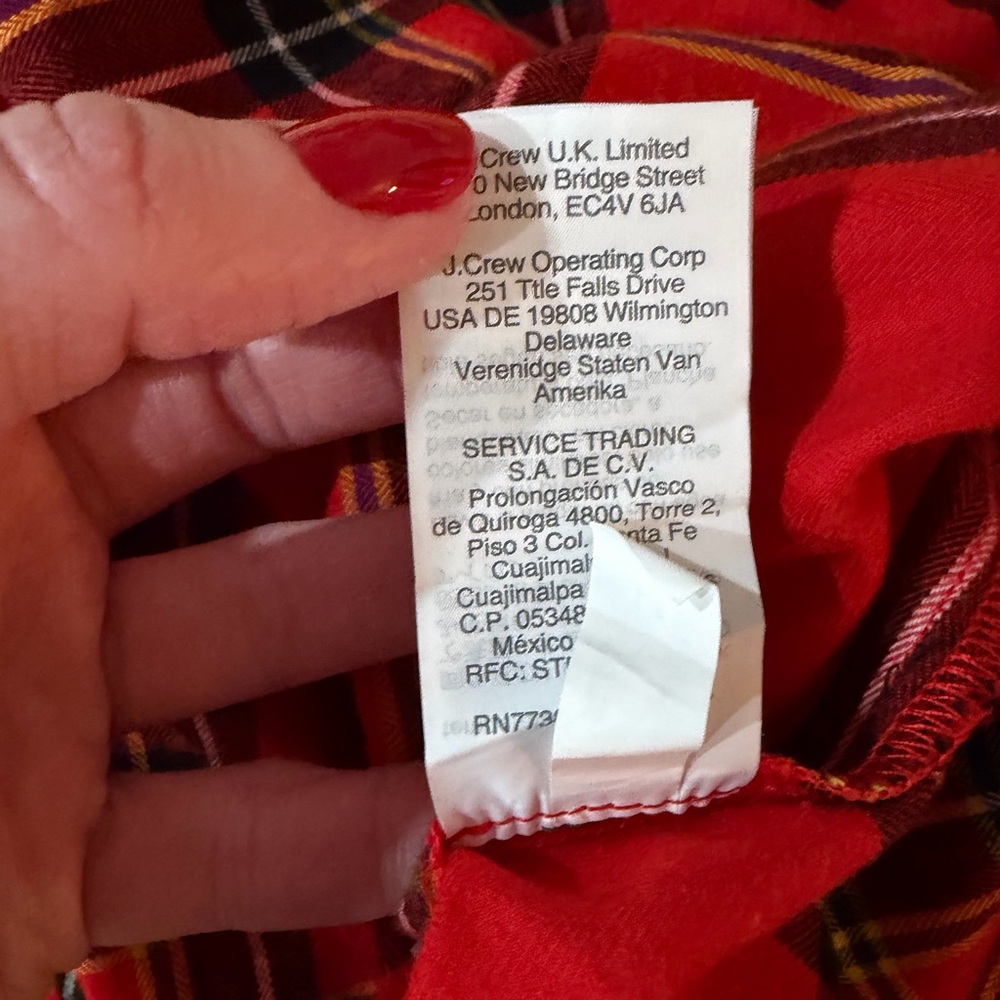 J. Crew Flannel Red Plaid Ruffle Top - Picture 5 of 5